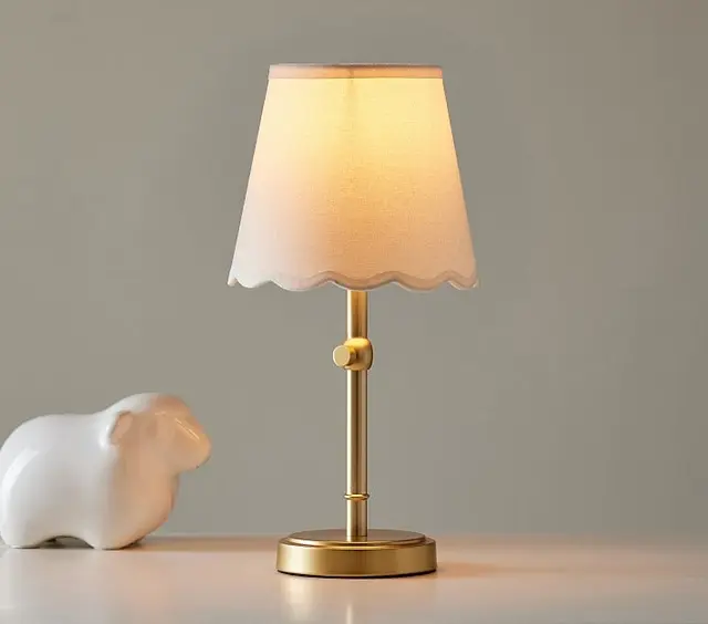 Table lamp with fabric shade